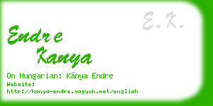 endre kanya business card